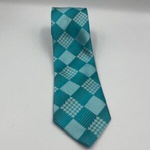 Stacy Adam’s Neck Tie Turquoise‎ Check Design Classic Width